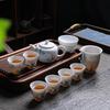 Tuopai 10-Piece Hand-Painted Mutton-Fat Jade Porcelain Tea Set