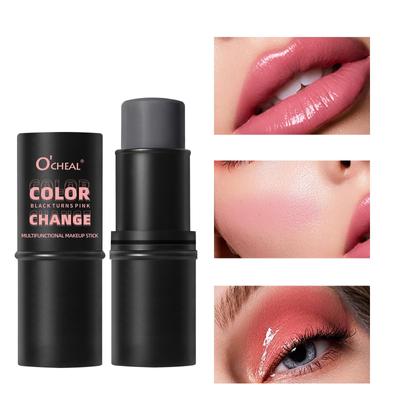 Multifunktionaler Rouge-Stick mit Wärmewechsel, Rouge-Stick, Lippenstift für Lippen und Wangen, Lipgloss, 3-in-1-Aufhellungs- und Konturierungsstick