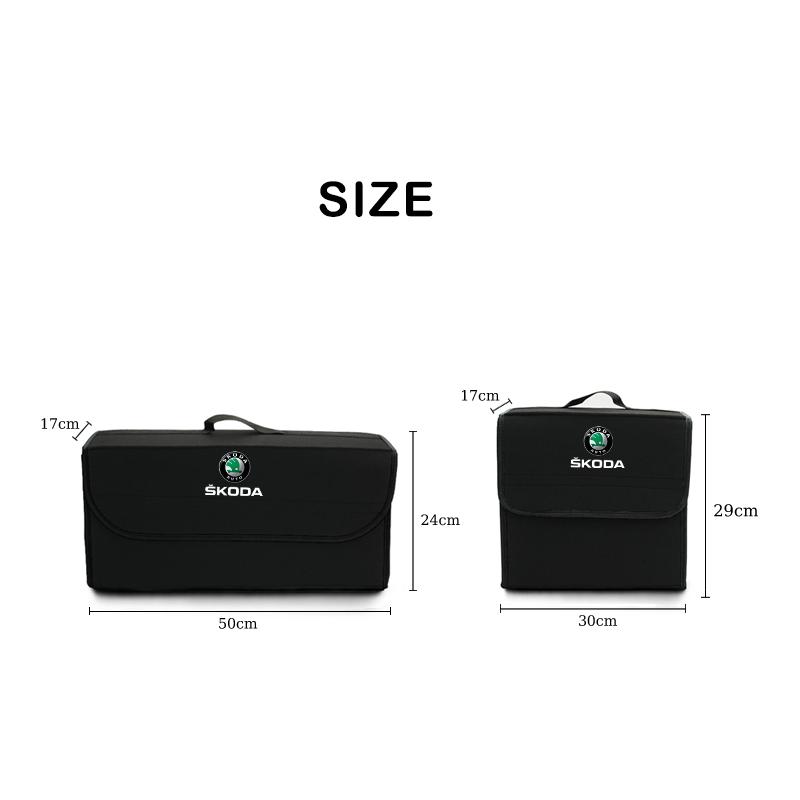 AAABP1 Car Trunk Storage Bag Felt Stowing Box Tools Organizer Accessories For Skoda Octavia Superb Rapid Kodiaq Karoq Fabia Kamiq