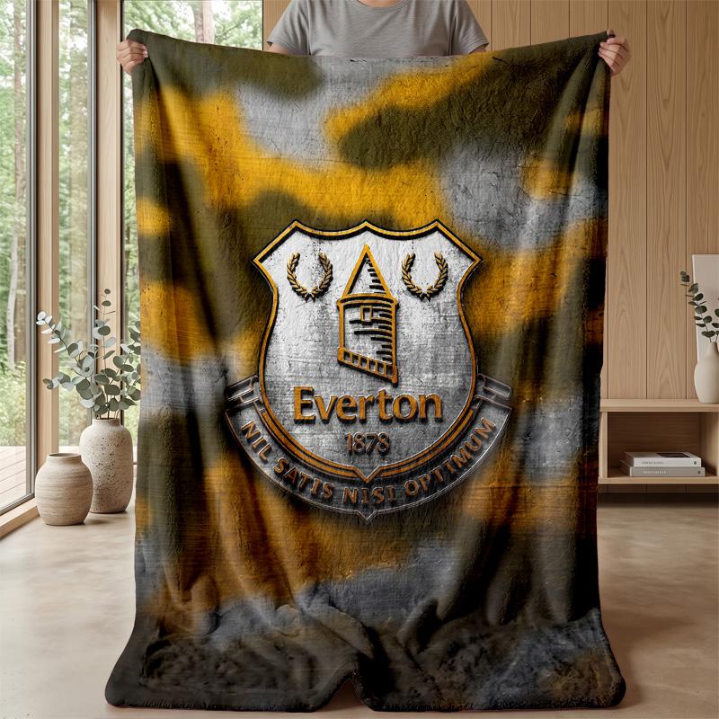 Coperta in Flanella con Stampa Calcio Everton, Morbida Calda Leggera Coperta da Divano Letto Campeggio