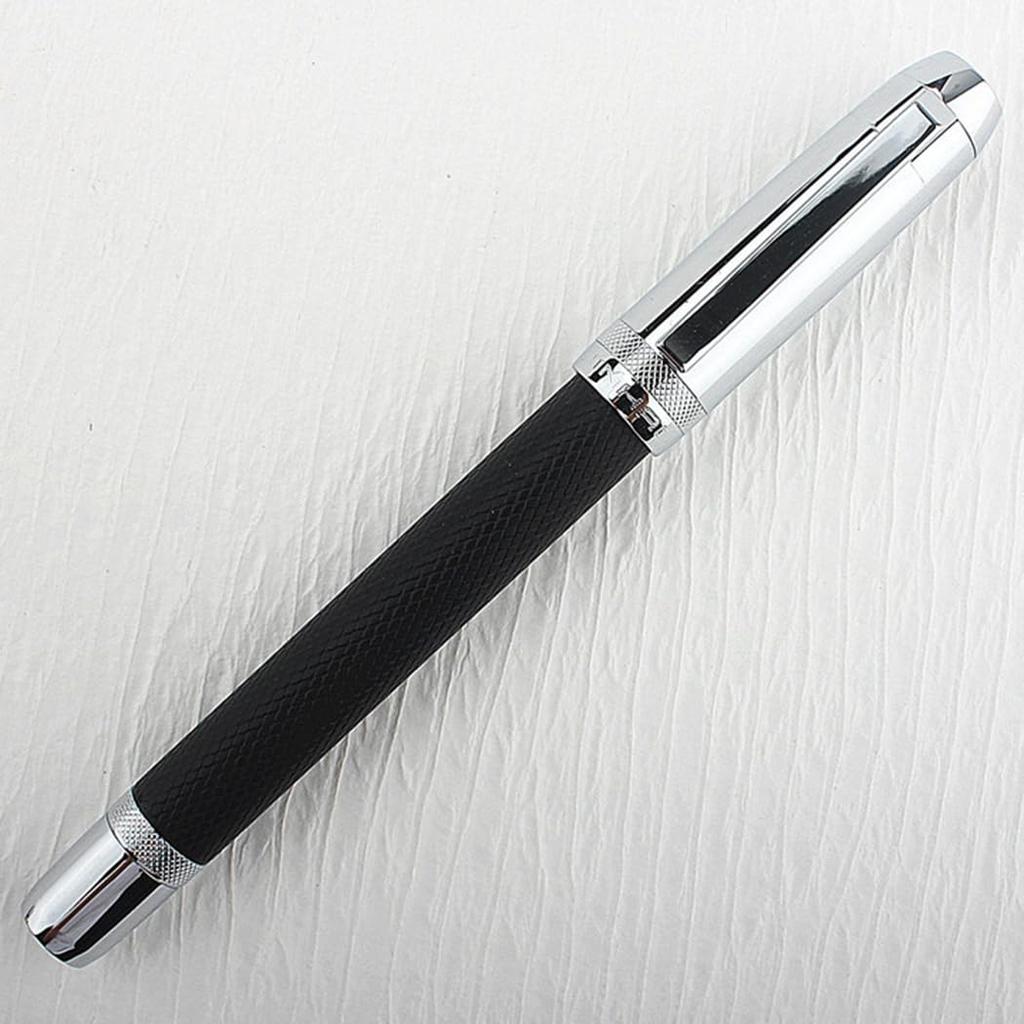 Ranvi Jinhao 92 Fountain Fine with Ink Converter Pen, Nib, (Silver Black)