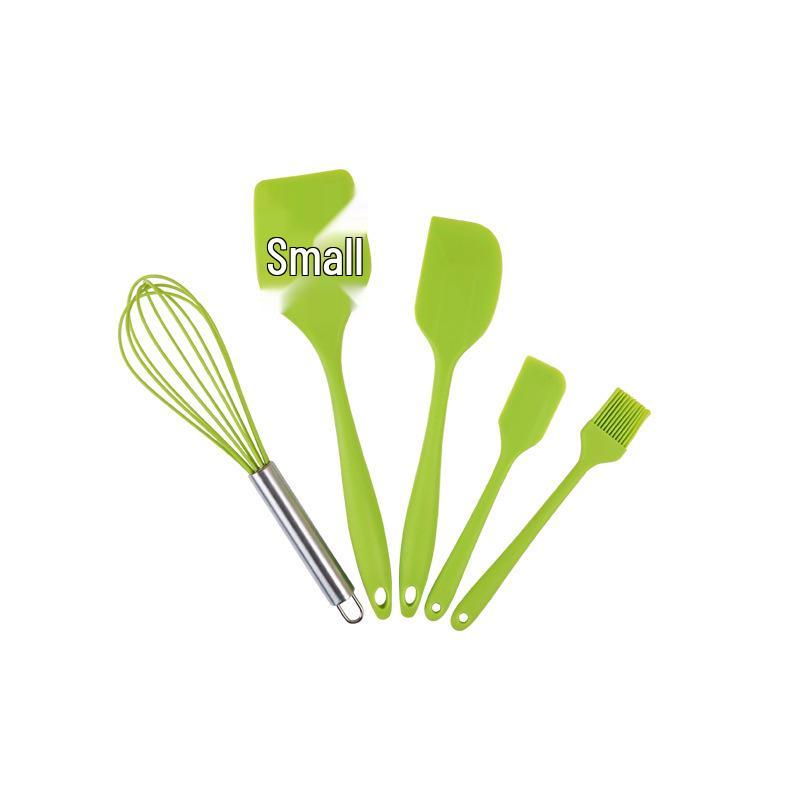 Silicone Kitchen Utensil Set: 5-Piece Heat-Resistant Baking Tools - Spatula, Oil Brush, Whisk