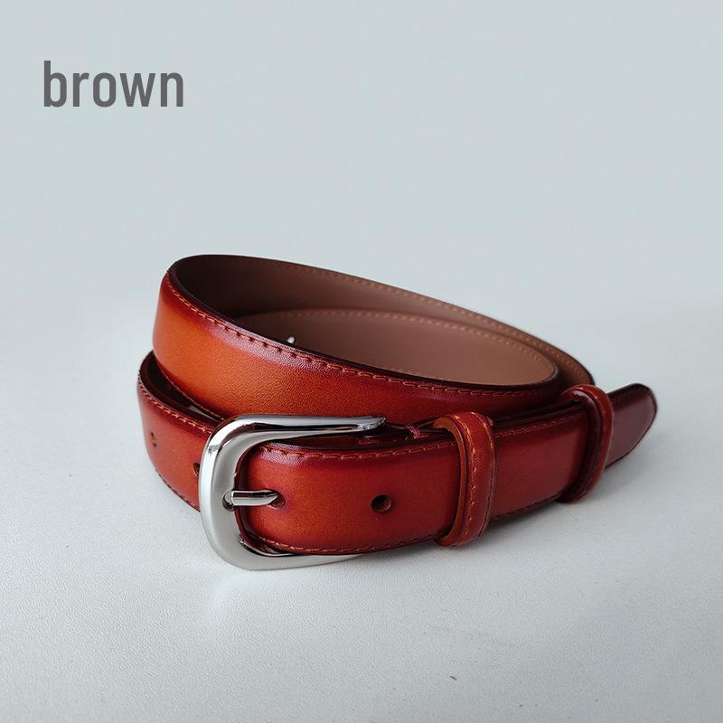 Women's Versatile Leather Belt: Trendy Decorative Fashion for Jeans, Skirts, and Trousers