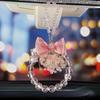 Bling Car Rearview Mirror Hanging Pearl Bow Ornaments Auto Creative Decoration Gifts Pearl Car Decoration Interior Accessories