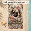 Pug Theme Soft Beach Towel Personalized Custom Name Text Towel Portable for Beach Pool Travel