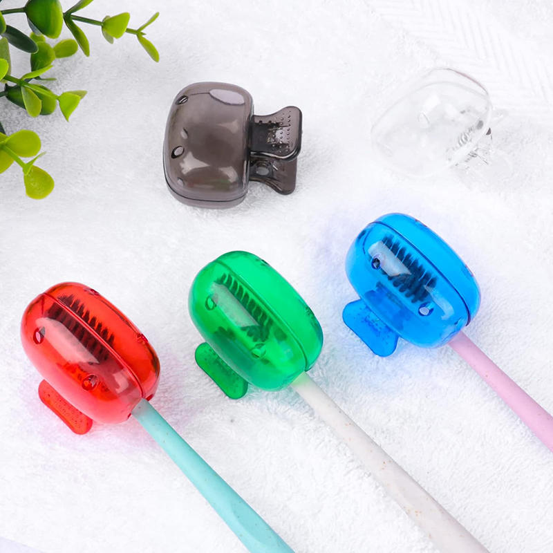 5PCS Travel Toothbrush Covers - Plastic Clip Protector Caps Portable Hygienic Household Case