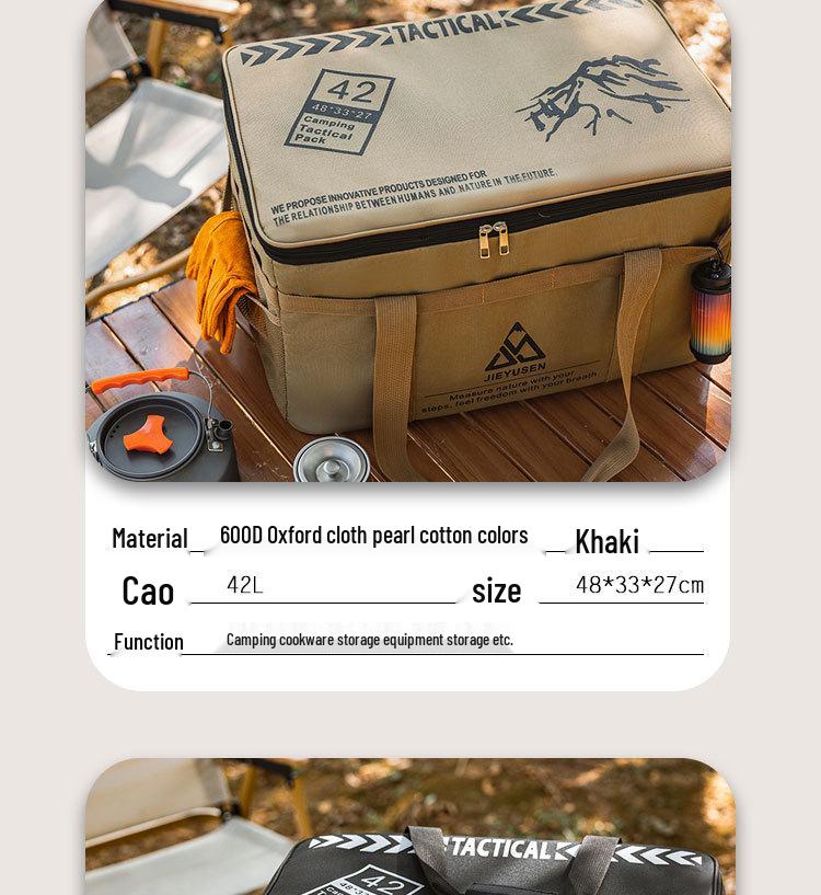 Compact Camping Gear Storage Bag: Portable Anti-collision Box for Cookware, Tableware, Tools, and Gas Canister