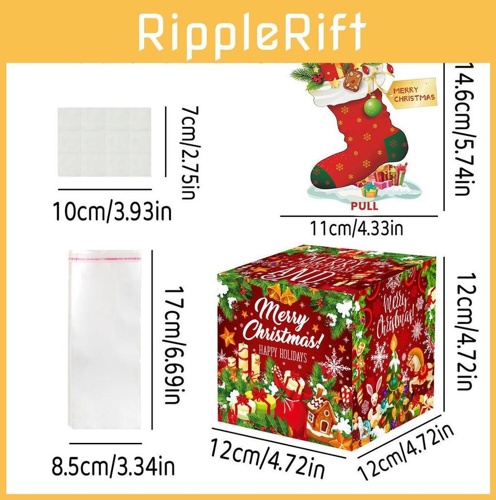 Gift Festivity Christmas Box With Red Socks For Seasonal Celebration Gift And