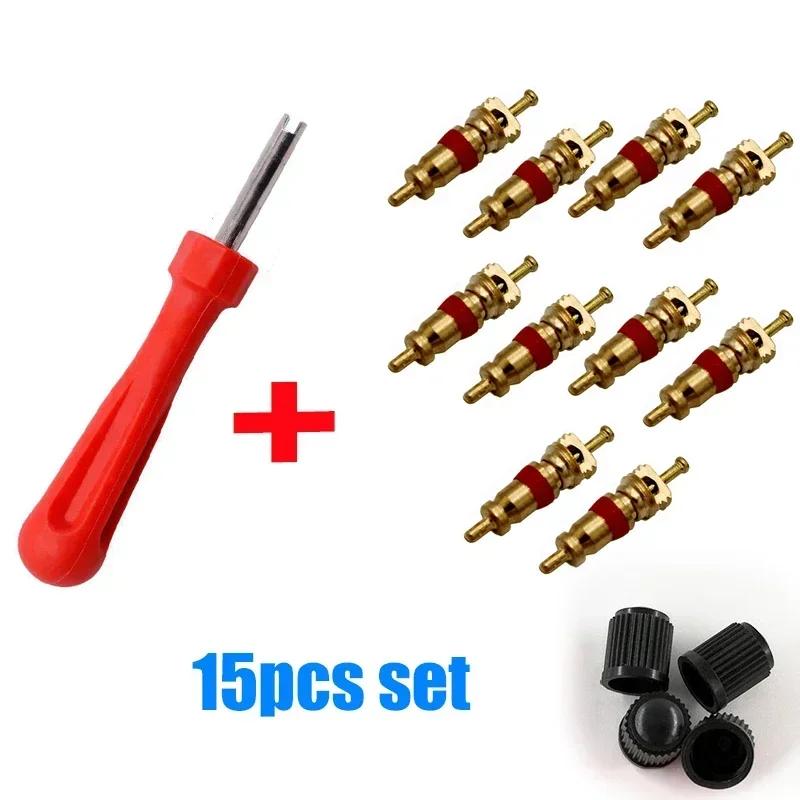 1/100PC Car Tire Valve Core Tool Set Plastic Handle Removal Tools Wrench Screwdriver Wrench Core Tire Repair Hand Tool for Car