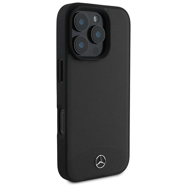 Mercedes Mehmp16X23Rbark Iphone 16 Pro Max 6.9 Czarny/Black Hardcase Teksturowana I Gładka Skóra Magsafe