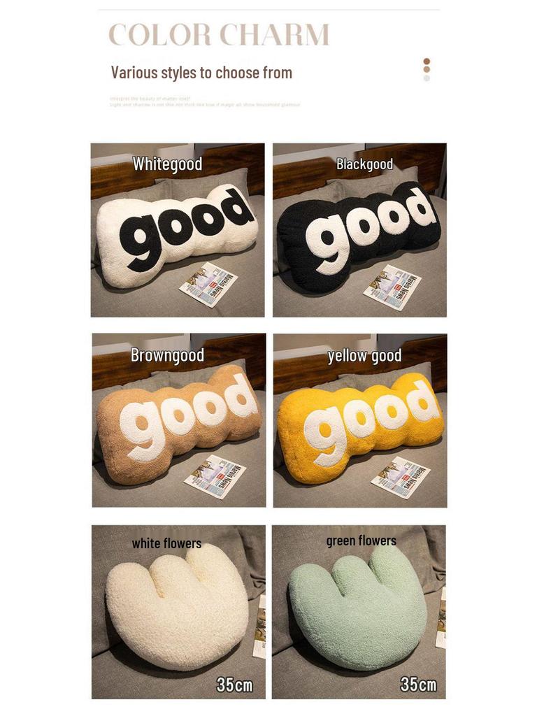 Creative Personality Plush Toy Throw Pillow - Removable & Washable Long Backrest for Girls' Beds