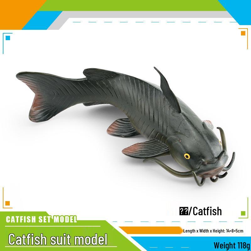 Children s Cognitive Catfish Model: Whiskered Yellow Bone Fish Toy