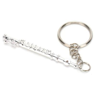 AUHX Metal Flute Keychain, Beautiful Flute Key Ring Gift, Practical Small Exquisite Gift for Hanging Keys or Decoration