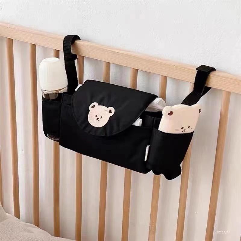 Baby Kinderwagen Tasche Niedlicher Cartoon Bär Mama Wickeltasche Windel Tragbar Kinderwagen Organizer Wagen Kinderwagen Zubehör Becherhalter Abdeckung