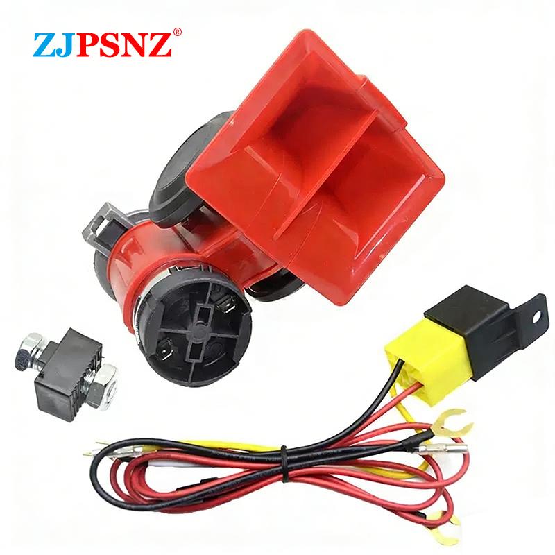 12V 24V Electric Air Horn Dual Tone Horn Kits Waterproof With Compact Horn For Car Auto Motorcycle 132db Super Loud Honking Horn