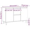 VidaXL Buffet, Armoire Latérale avec Pieds, Meuble de Rangement, Organisateur de Salon Salle de Séjour Intérieur, Blanc Bois 827204