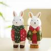 Handcrafted Wood Carving  Rabbit Man Figurines Ornaments Home Office Kawaii Desktop Decor Birthday Christmas Gift for Family