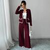 Chic Red Slimming Women's Suit: French-Korean Style