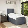Box Spring Bed with Mattress Dark Grey 90 x 190 cm Velvet