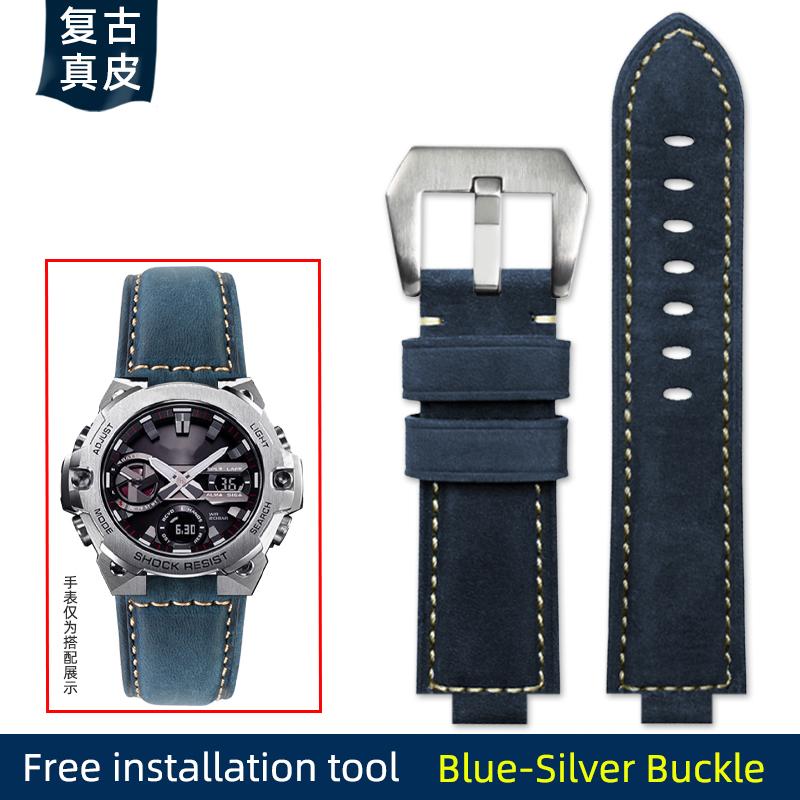 

for CASIO G-Shock GST-B400/ GST-B200 Wrist strap leather watch belt cowhide watchband accessories 24*14mm Convex 24*16 Convex 14mm