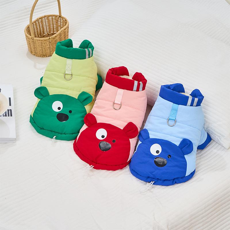 Dog Winter Coat Pet Fleece Jacket Cute Bear Dog Outfit, Warm Winter Clothes for Small Medium Like Chihuahua, Pomeranian