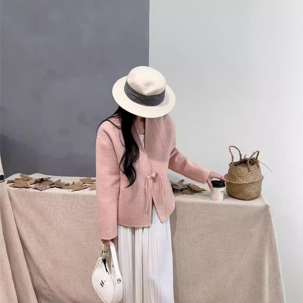 Nuovo Cappotto in Lana Double-face Autunno e Inverno Corto Stile Coreano Ampio Casual Cappotto di Lana