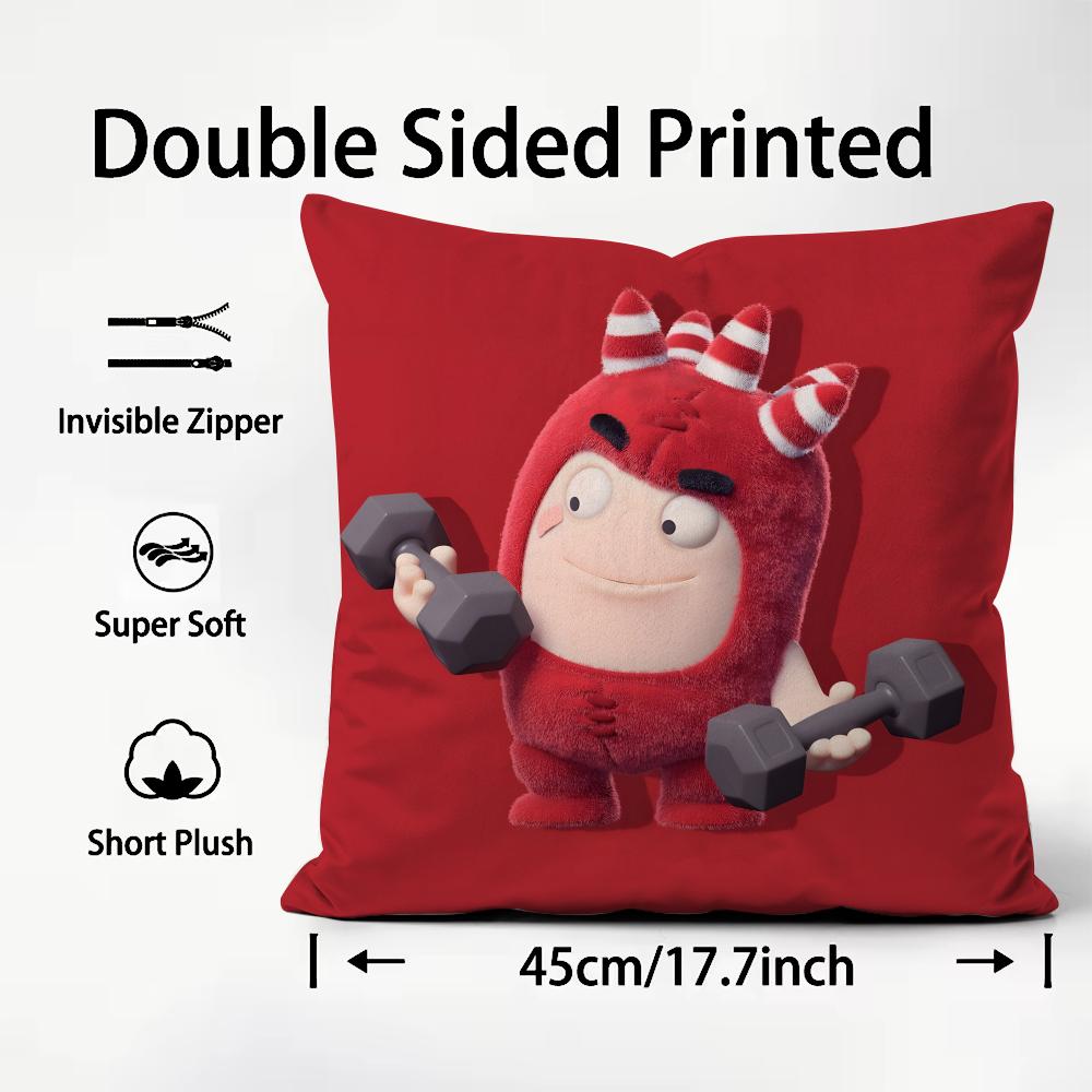 Popular Cartoon Oddbods Cushion Cover Soft & Easy-Wash Pillow Case – Versatile For Couch, Bed, Travel And Office