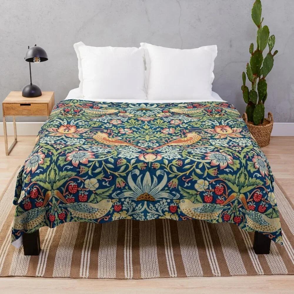 

Strawberry Thief by William Morris Throw Blanket For Sofa Thin Softest Thins Blankets 100cmx150cm