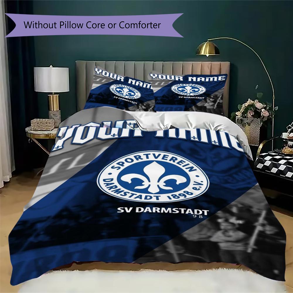 Custom Name SV Darmstadt 98 Pattern Bedding Uilt Set Uilt Cover Pillowcase Home Decoration Birthday Gift (1*duvet Cover+2*pillowcase Without Core)