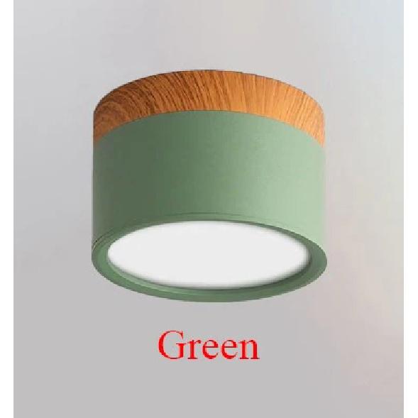 Dimmable LED Downlight 7W 10W 12W 15W 18W Surface Mounted Macaroon Ceiling Nordic Wood Grain Spotlight Lobby Living Room Bedroom