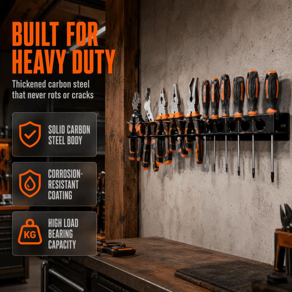 Black Screwdriver Storage Rack Heavy Hand Tools Organizer Wall Mount Screwdriver Holder  Home