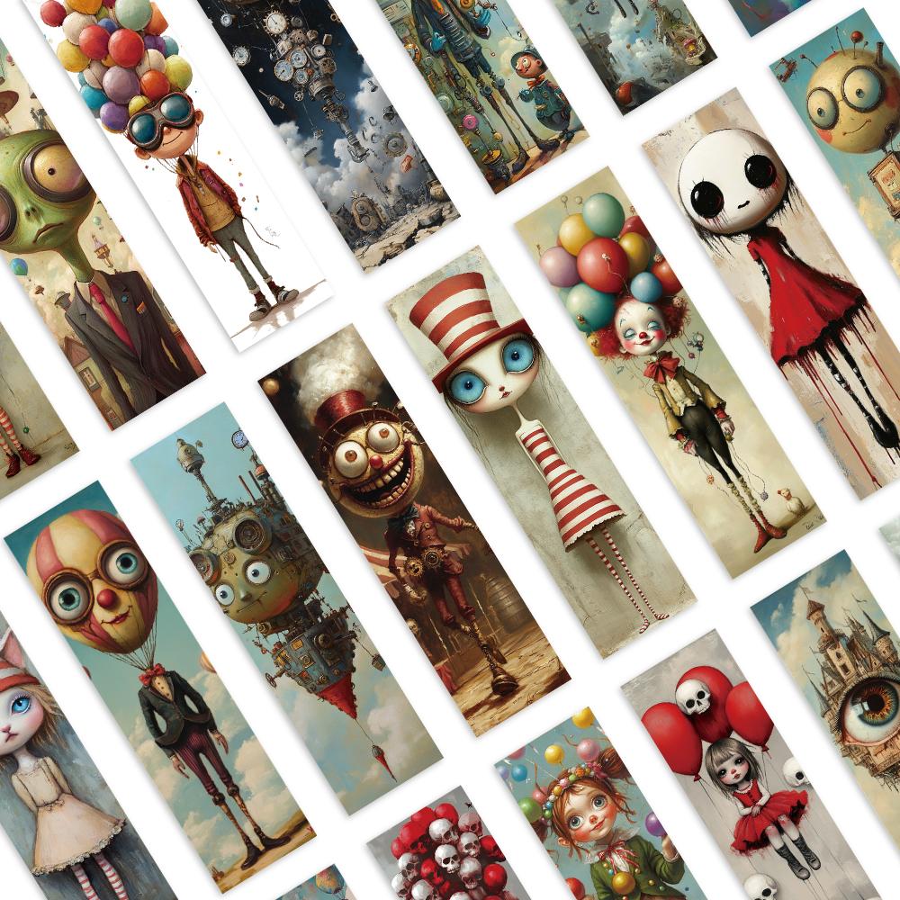 32pcs, bizarre surreal bookmarks, back-to-school season, Christmas, Halloween, suitable for teachers, readers, and birthdays.