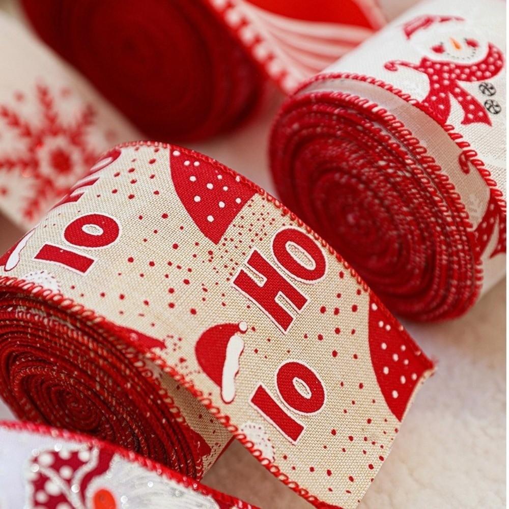 DIY Christmas Ribbon 2m Christmas Tree Ribbon New Fabric Swirl Ribbon  Holiday Crafts