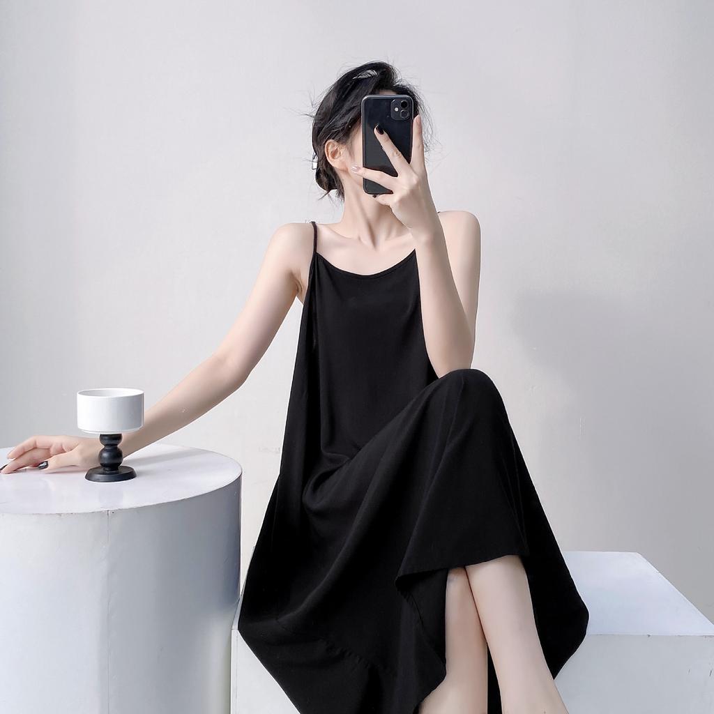Suspender small fresh cotton and silk nightdress women's summer thin sleeveless lazy style loungewear high-end sense holiday dress