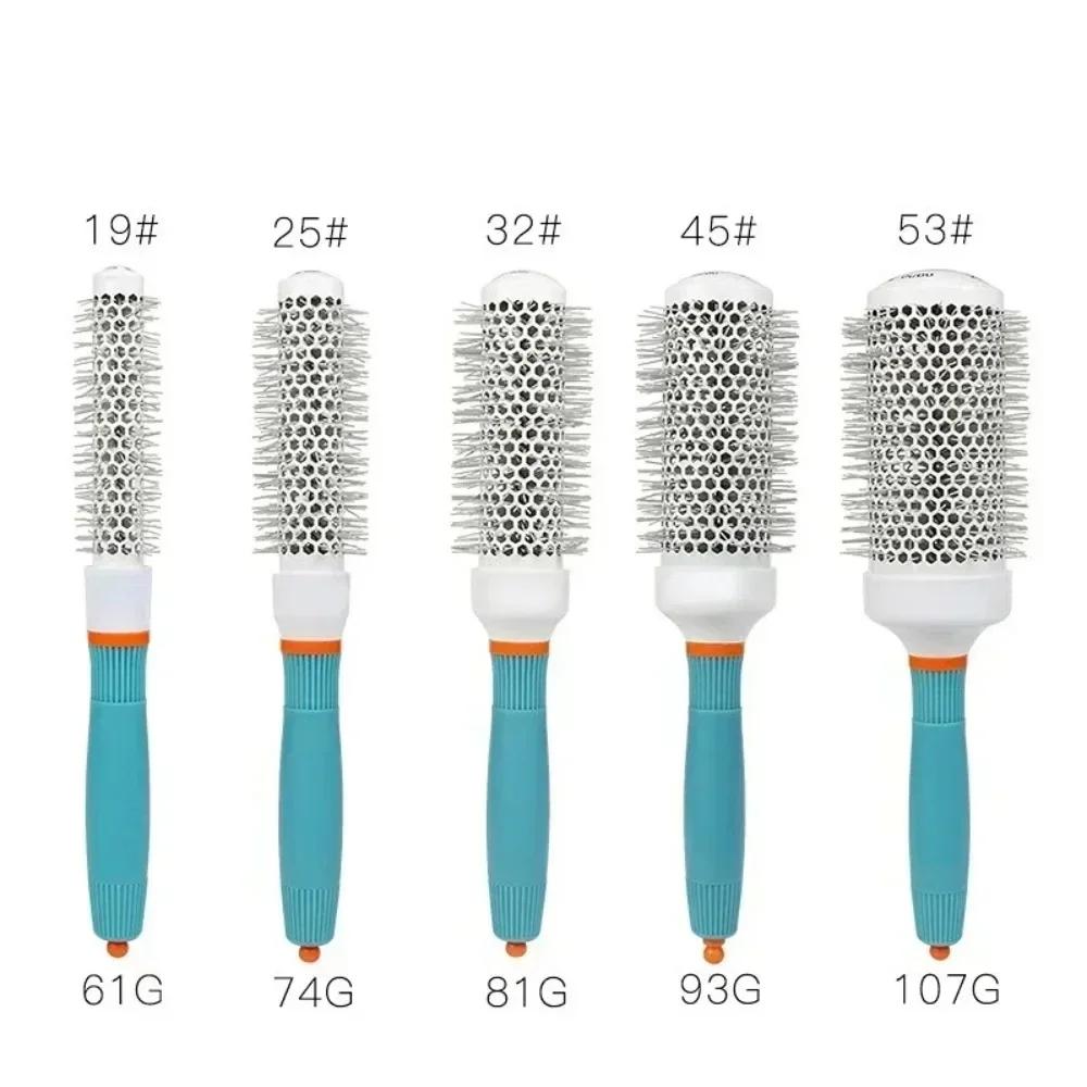 Professional Salon Hair Styling Brush Round Barrel Curly Hair Comb Hairderssing Comb Wet and Dry Dual Use Hairbrush Roller Tools