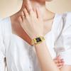 OLEVS Women's Square Gold Watch, Popular Women's Watch, Waterproof Quartz Movement, Analog Business Watch, Sparkling and Stylish, Lightweight, Metal