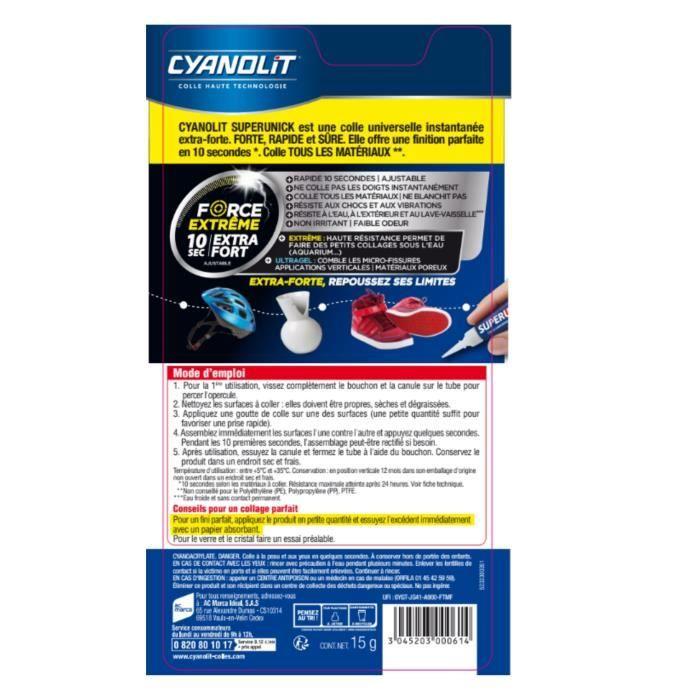 Repair Glue - CYANOLIT - Super Unick Instant Plastic - 3 G - Ultra-fast - Versatile