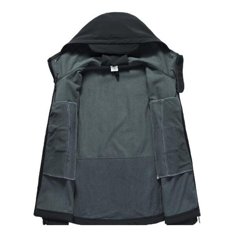 Men Military Winter Thermal Fleece Tactical Jacket Outdoors Sports Hooded Coat Softshell Hiking Outdoor Army Jackets