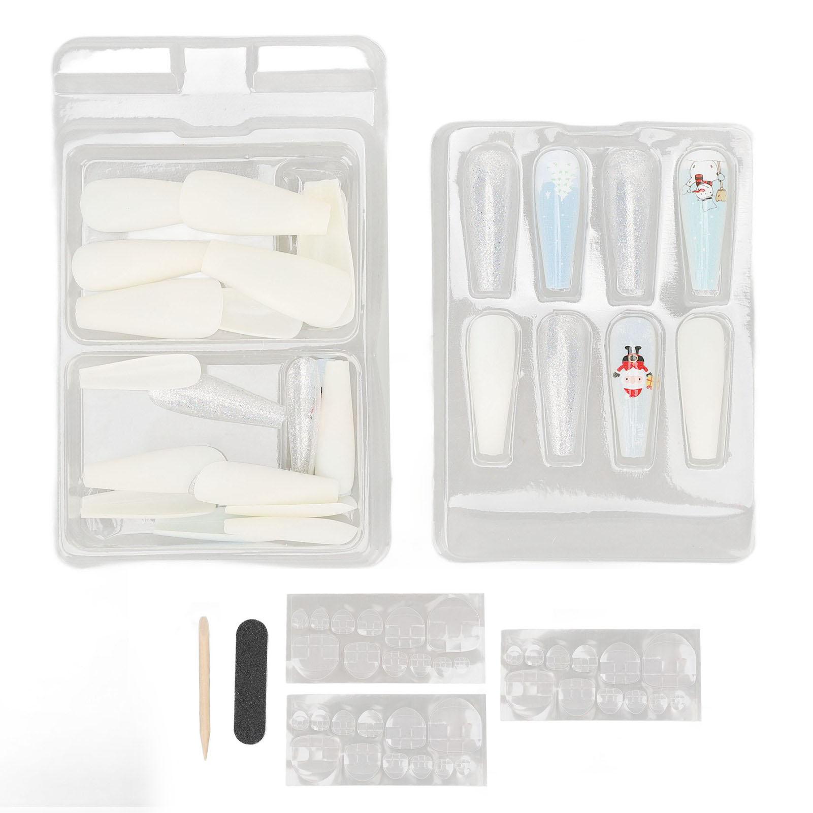 

30 шт., милые изысканные накладные ногти для женщин и девочек, модные рождественские накладные ногти с полным покрытием для вечеринки, ср. 0070-CM07