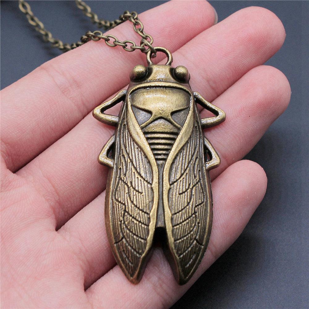 Dragonfly Butterfly Bees Garden Insect Pendant Antique Bronze Metal Boys Collar Necklace Hot Sale
