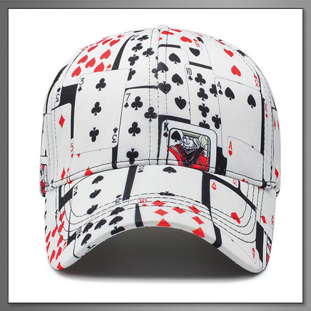 BUZZxSELECTION Casual Cap with English Tarot and Unique Design Men's Letters, Logo, Cards, (CAP185) (White)