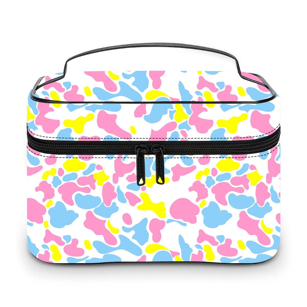New Lady Custom Jungle Camo Cosmetic Bag Portable Cloud Camo Travel Makeup Case Large Capacity Toiletry Organizer for Women