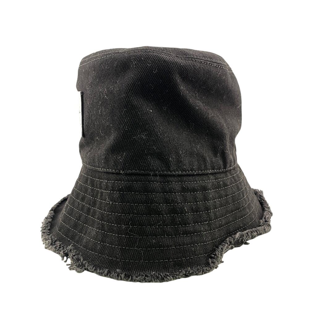 Loewe K820HB1X20 Logo Fringe Cotton Hat Black Cotton Women Used