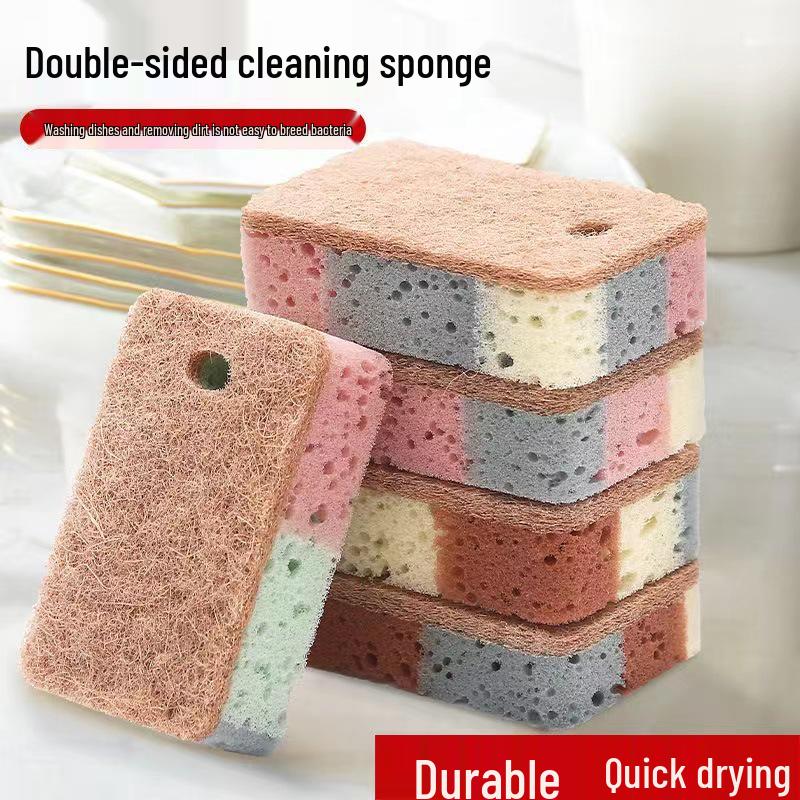 Thick Kitchen Wood Pulp Dishwashing Sponge and Scouring Pad