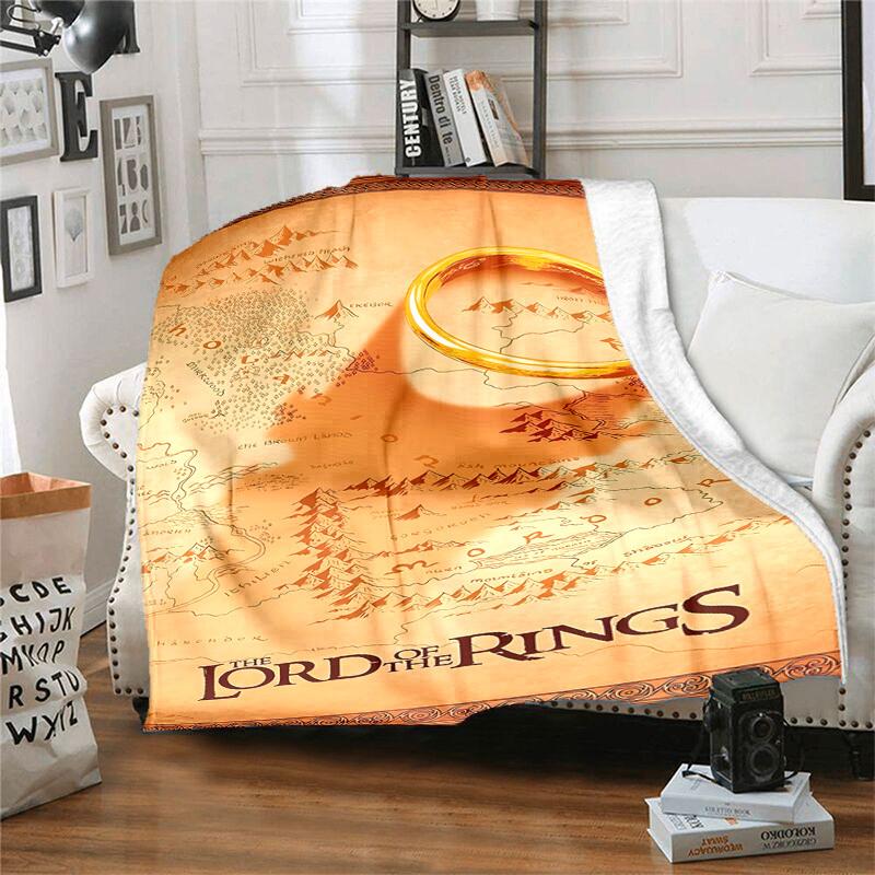 1pc Middle earth Map Cartoon Blanket,Portable Throw for Travel & Camping, All Season Cozy Blanket,Ideal Gift