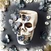 Halloween Butterfly Skull Resin Craft Vase, Tabletop Decoration Item, Decorative Statue, Arrangement Decoration Accessory