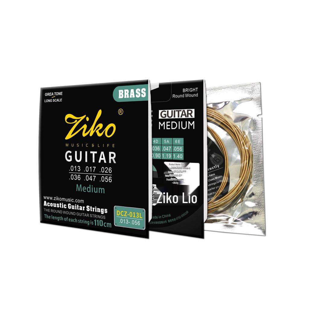 Corzi pentru chitară acustică ZIKO/Lio din bronz fosforos - Seria cu 6 corzi Folk/Cupru Roșu