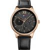 Damon Black Dial Black Leather Men's Quartz Watch 1791419