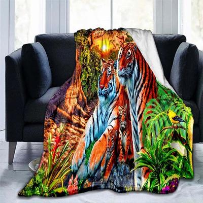 Flanelová přikrývka se zvířecím vzorem Potah na pohovku Měkká zateplená přikrývka pro dospělé Travel Throw přikrývka chladivá