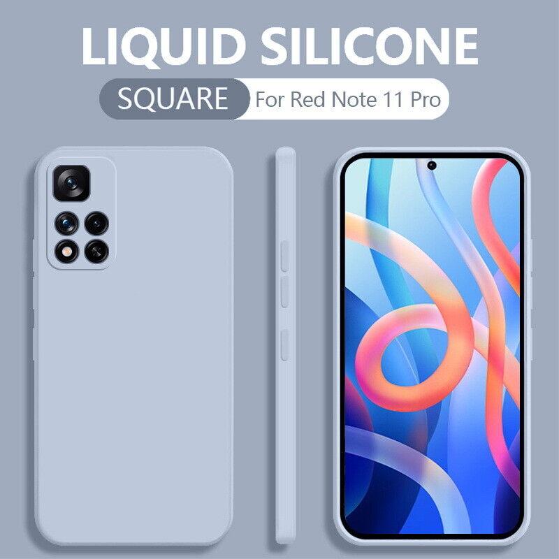 Quadratische Flüssigsilikonhülle für Xiaomi Redmi Note 13 12 11 10 Pro 11S Mi 11 Lite 10T 11T 12T 13T Pro Stoßfeste Dünne Rückabdeckung